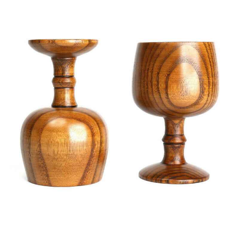 Mini Tarot Water Elemental Wood Chalice Goblet Cup Wicca Altar Pagan Retro Props