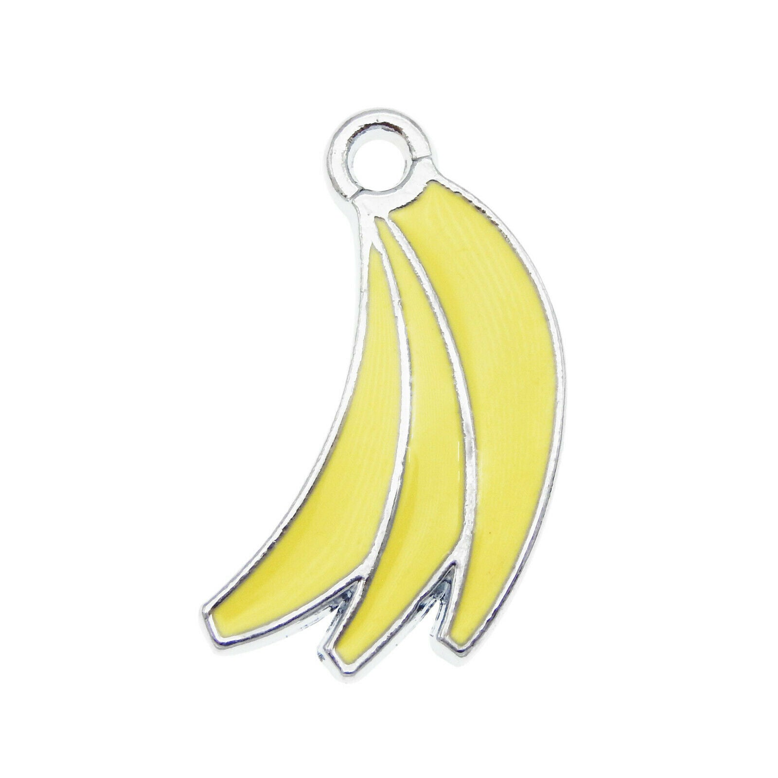 10 pcs Alloy Enamel Banana Charm Pendant Earring Dangle Jewelry Making 26x13mm