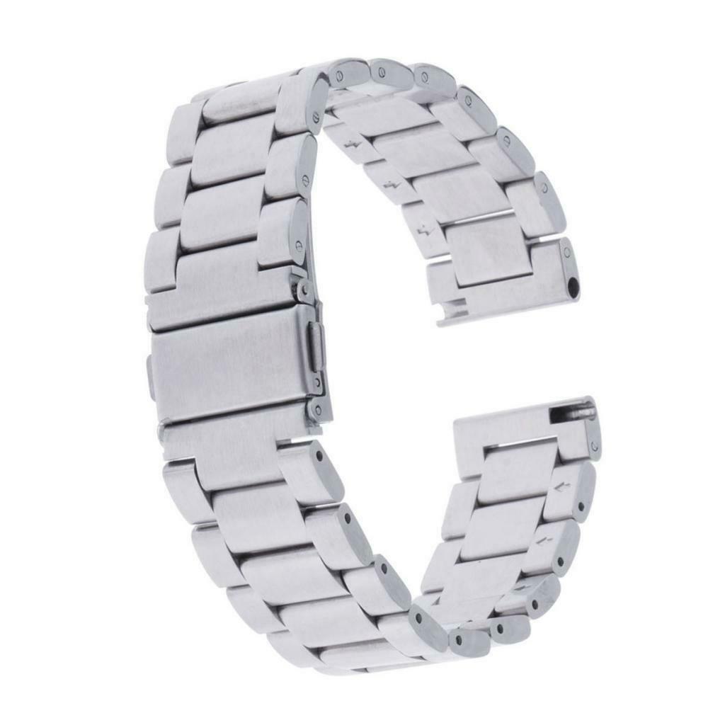 Stainless Steel Watch Band Strap Adjustable Bracelet Double Clasp Link 22mm