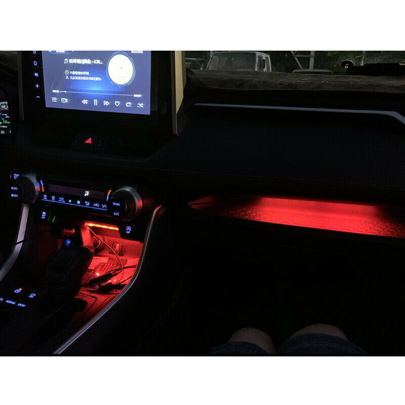 2  In 1 USB Car LED Central Light Strip Interior Atmosphere Glow Neon Lamp Decor