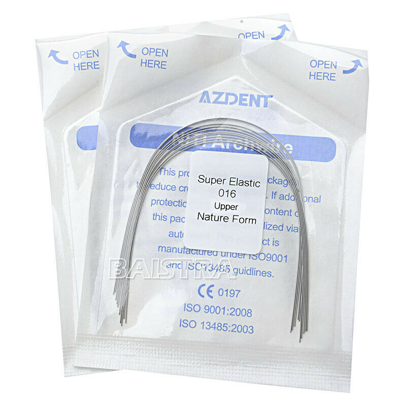 100X Orthodontic Dental Super Elastic Niti Round Nature Arch Wires 016 Upper