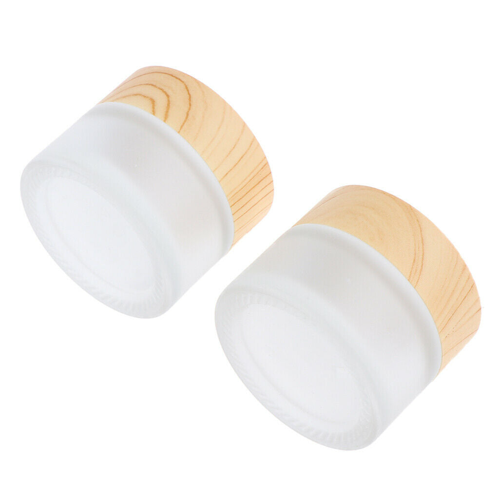 15g,Empty,Frosted Glass Pot Jars,Cosmetic Containers,4pcs