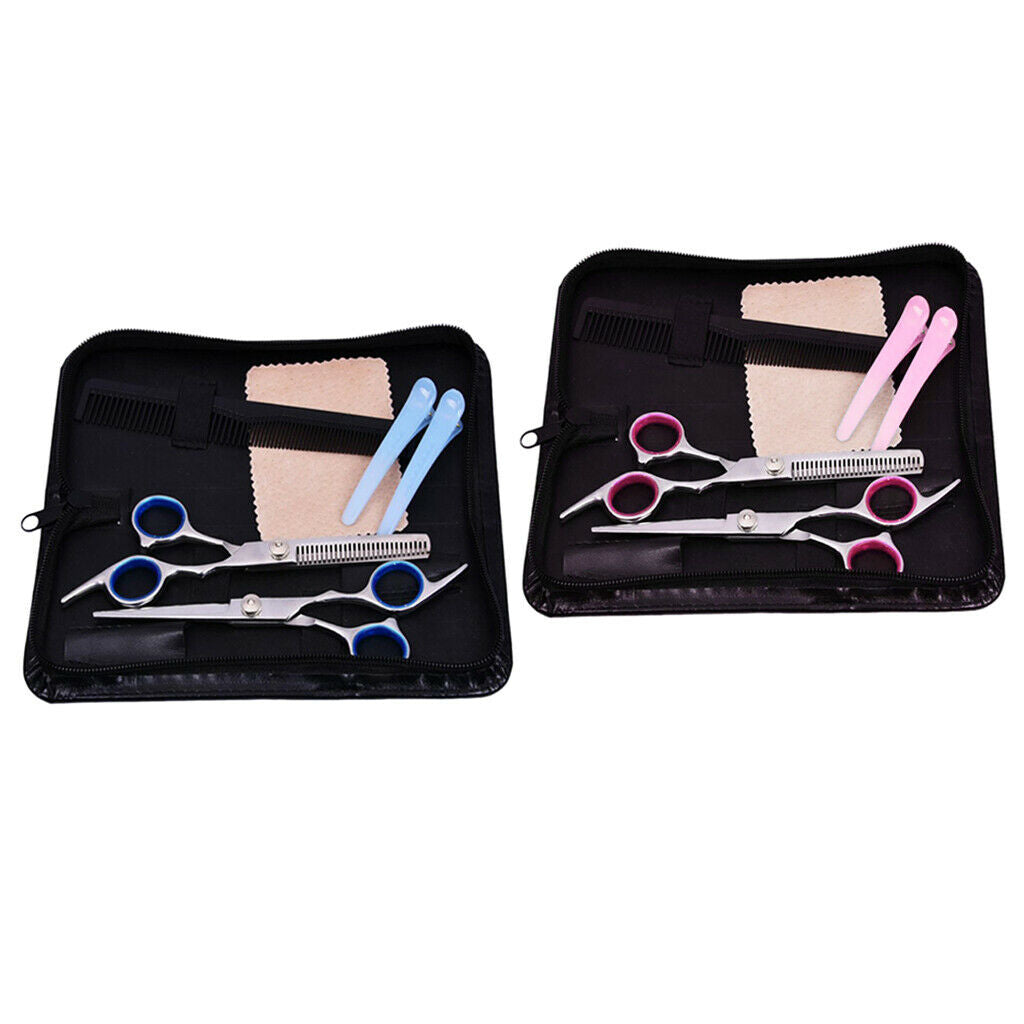 2x 6.7" Hairdressing Scissors Thinning Shears Set Salon Hair Scissors Kit