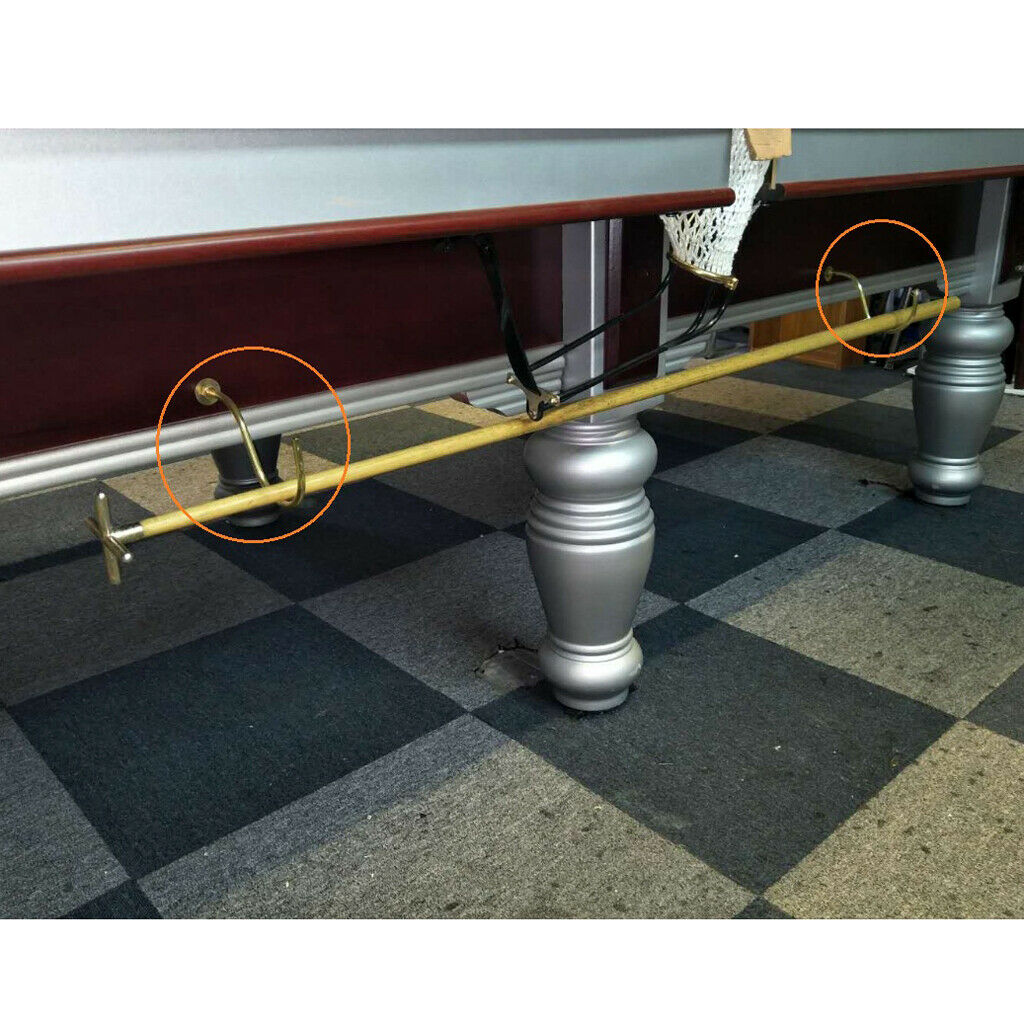 1 Pair Brass Billiards Snooker Pool Table Edge Hook Cue Racks Sticks Holder