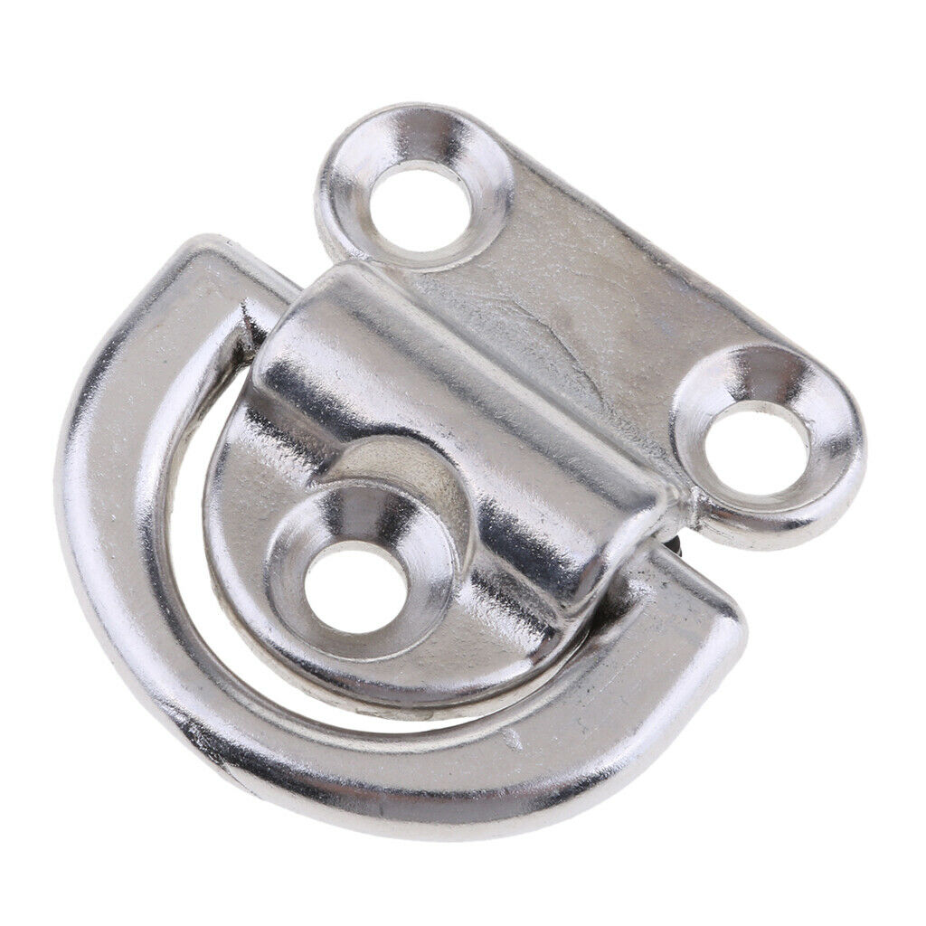 316 Stainless Steel Marine Boat Folding Pad Eye, 1.8" Wide 5/16" Ring