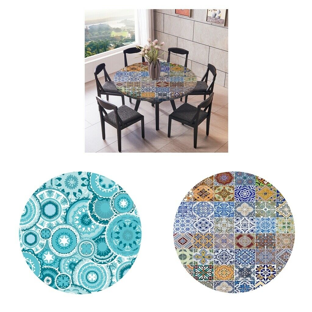 2pcs Fitted Table Cover Cloth Table Cloth for 1.2m Diameter Tables Home BBQ
