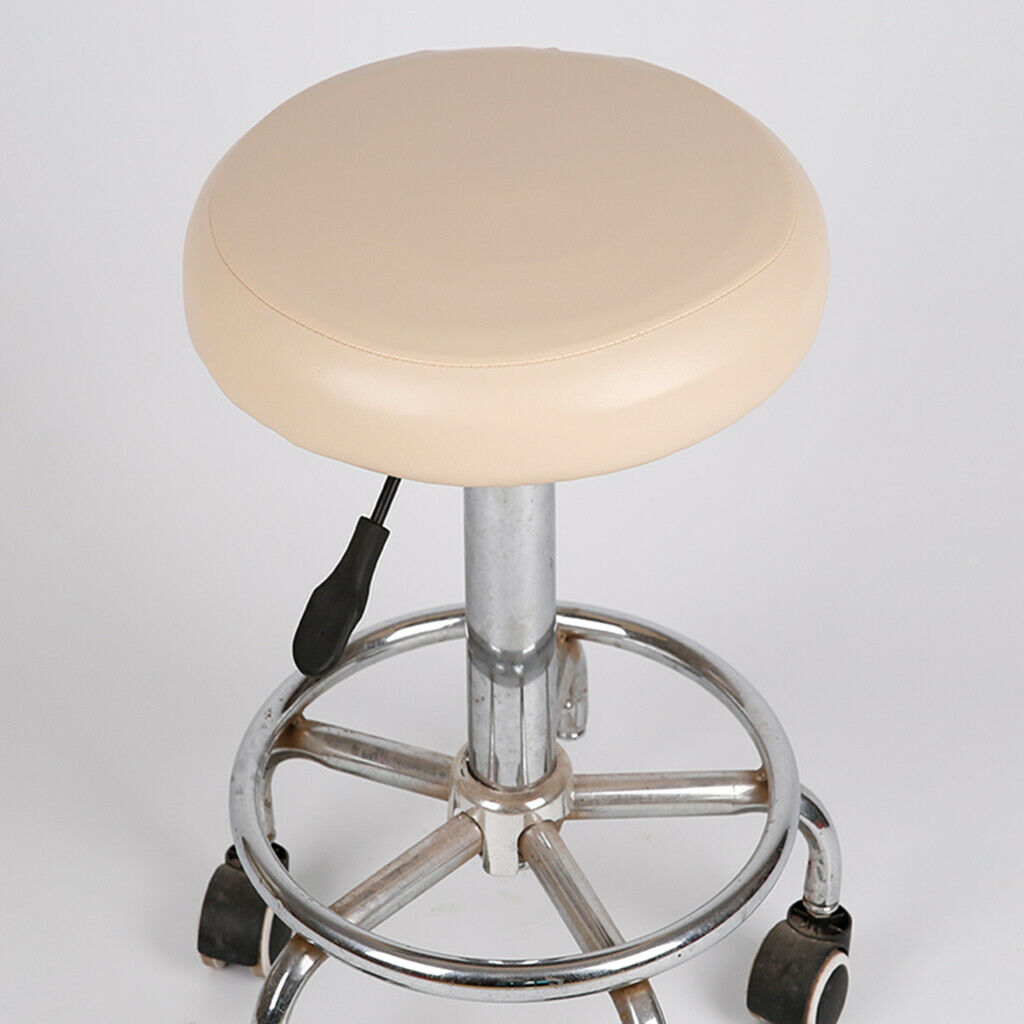 4X Home Bar Stool Covers PU Leather Round Chair Seat Cushions Sleeves Champagne