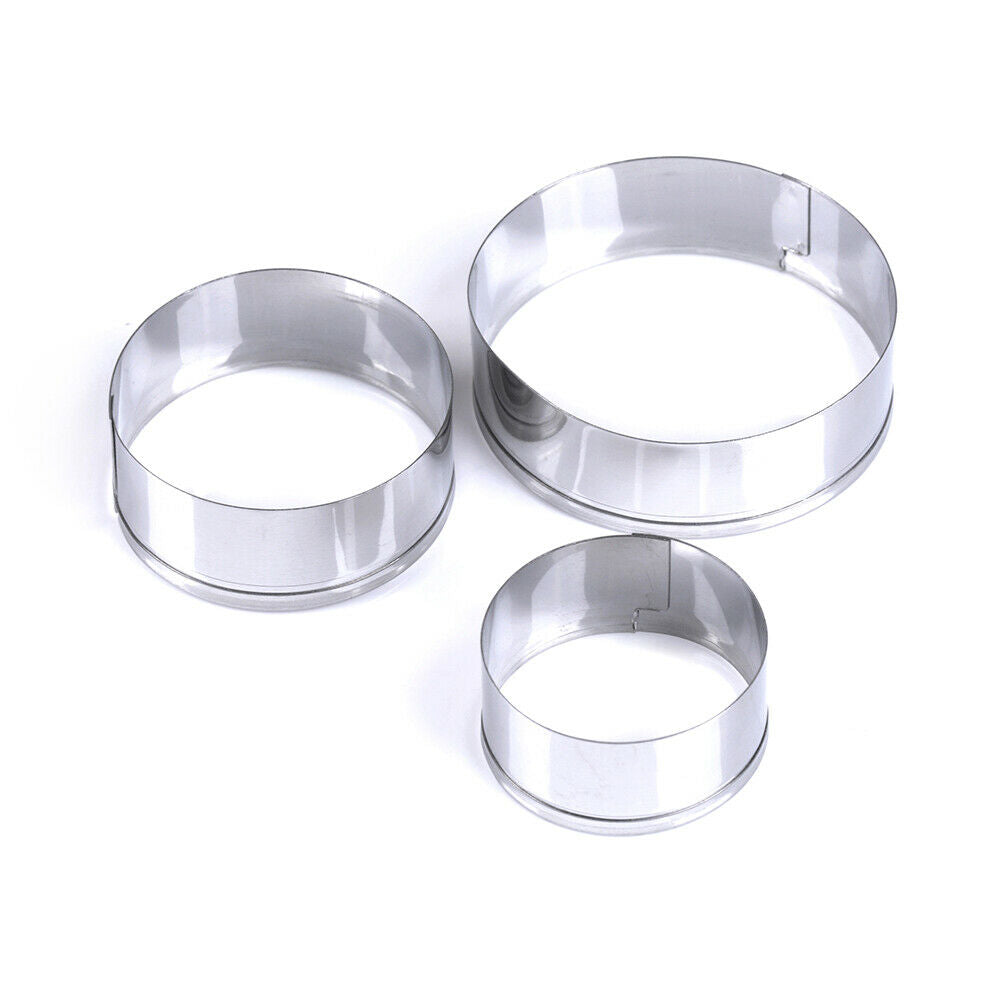 3pcs/set stainless steel rounds circle shaped cookie cutter biscuit pastry molds