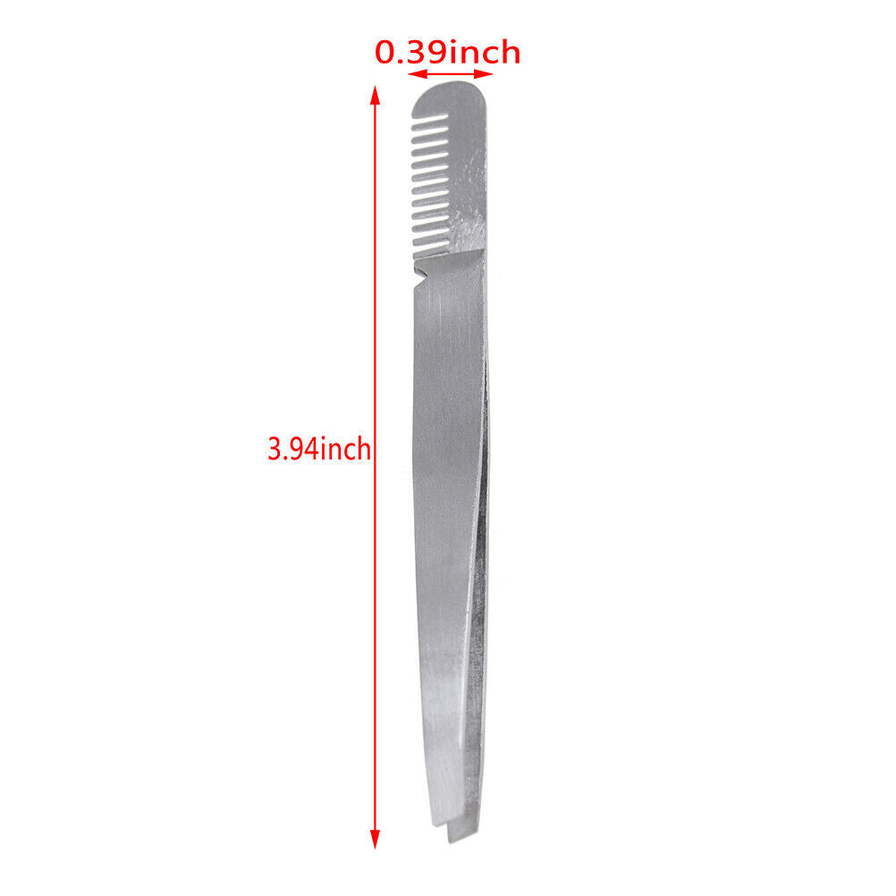 1Pc Stainless Steel Extension Eyebrow Tweezer Eyebrow Comb Makeup Cosmeti.l8