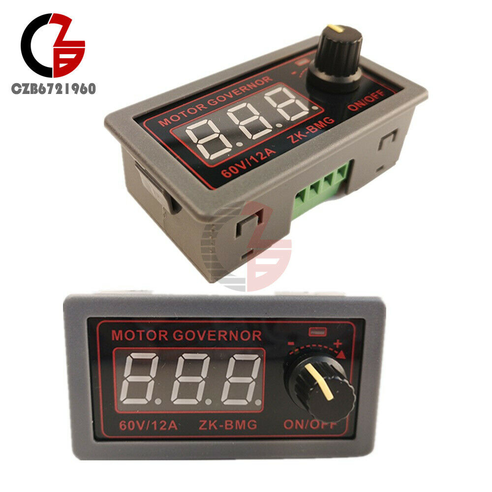 DC 9-60V 12A 500W PWM Motor Speed Governor Controller Switch Digital Display