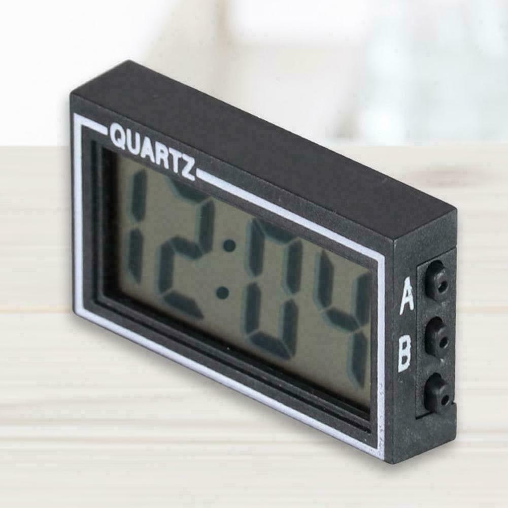 Auto Car Small Clock Digital LCD Screen Table/desk Dashboard Date Time Y1K5
