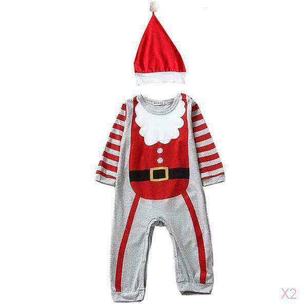 2x Newborn Baby Kids Romper Boy Girl Jumpsuit Bodysuit Outfits With Hat Hair