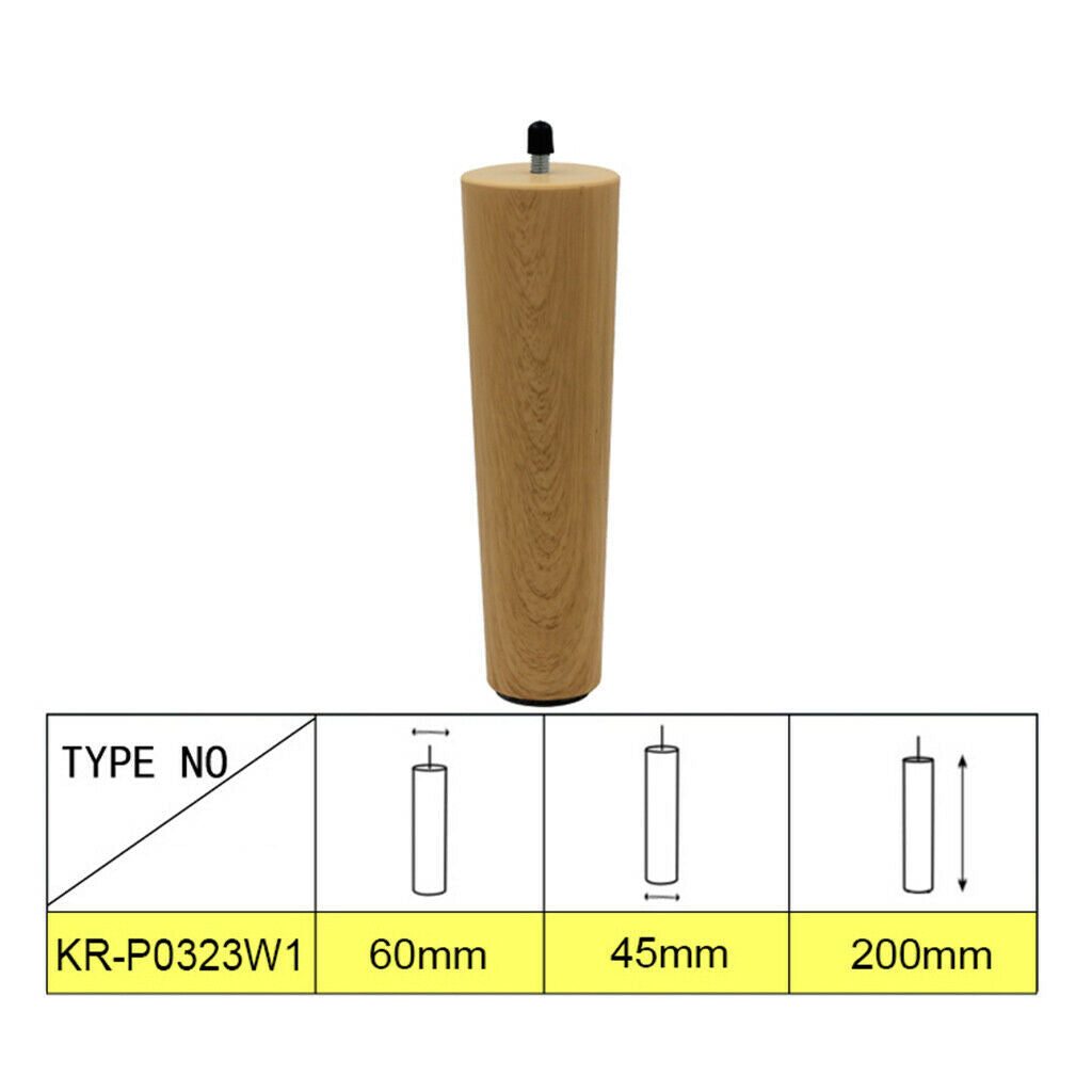 4pcs Round Wood Sofa Legs Finished  Replacement Legs Universal for Coffee Table