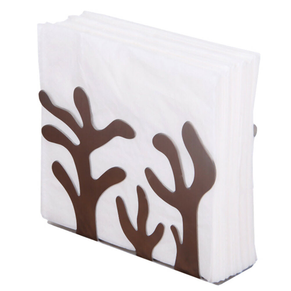 Stainless Steel Napkin Rack Box Dispenser Tissue Holder Plants Table Decor DD