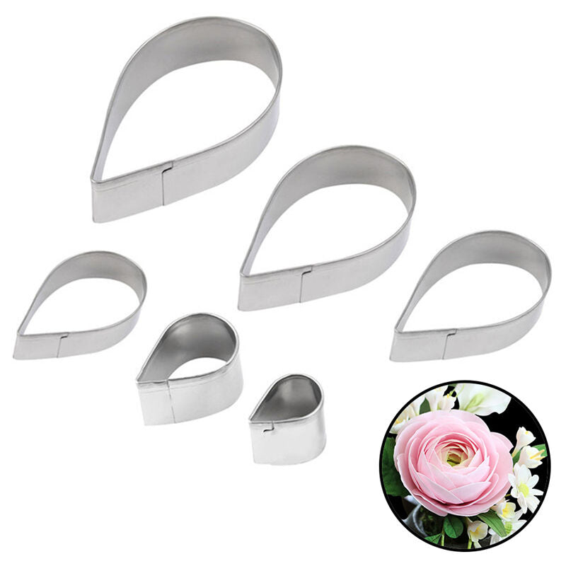 6X/Set Rose Petal Mold Mould for Cake Decor Fondant Sugarcraft Cutter Too.l8