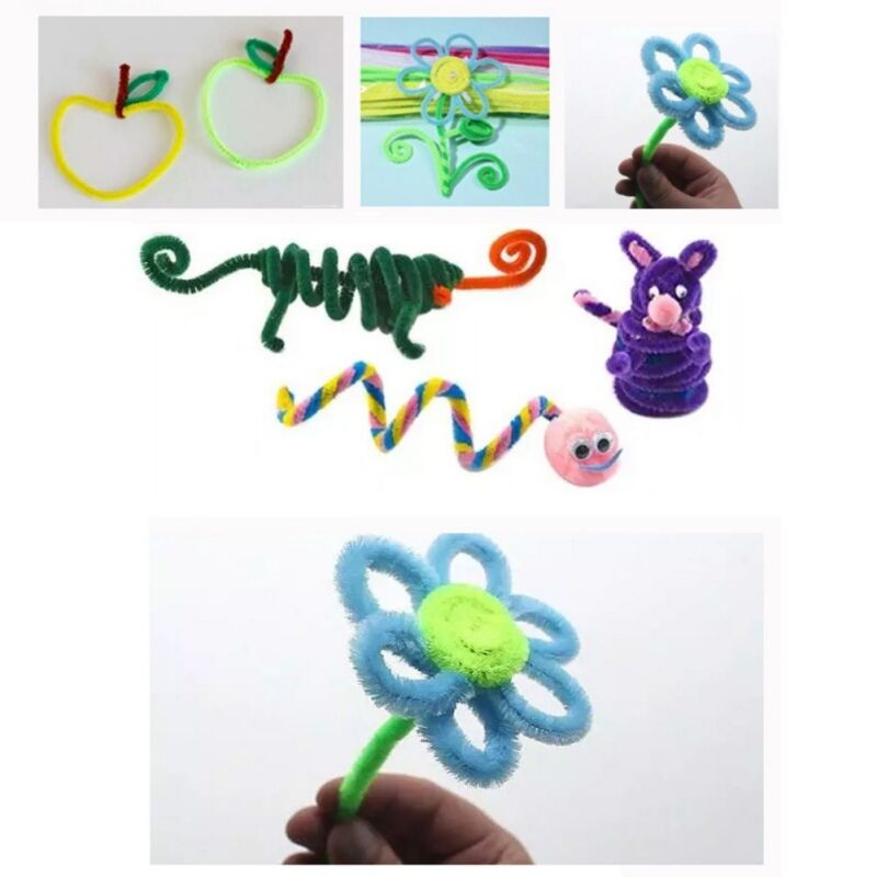 100x Universal Stems Pipe Cleaners DIY Materials Kids Education Toys