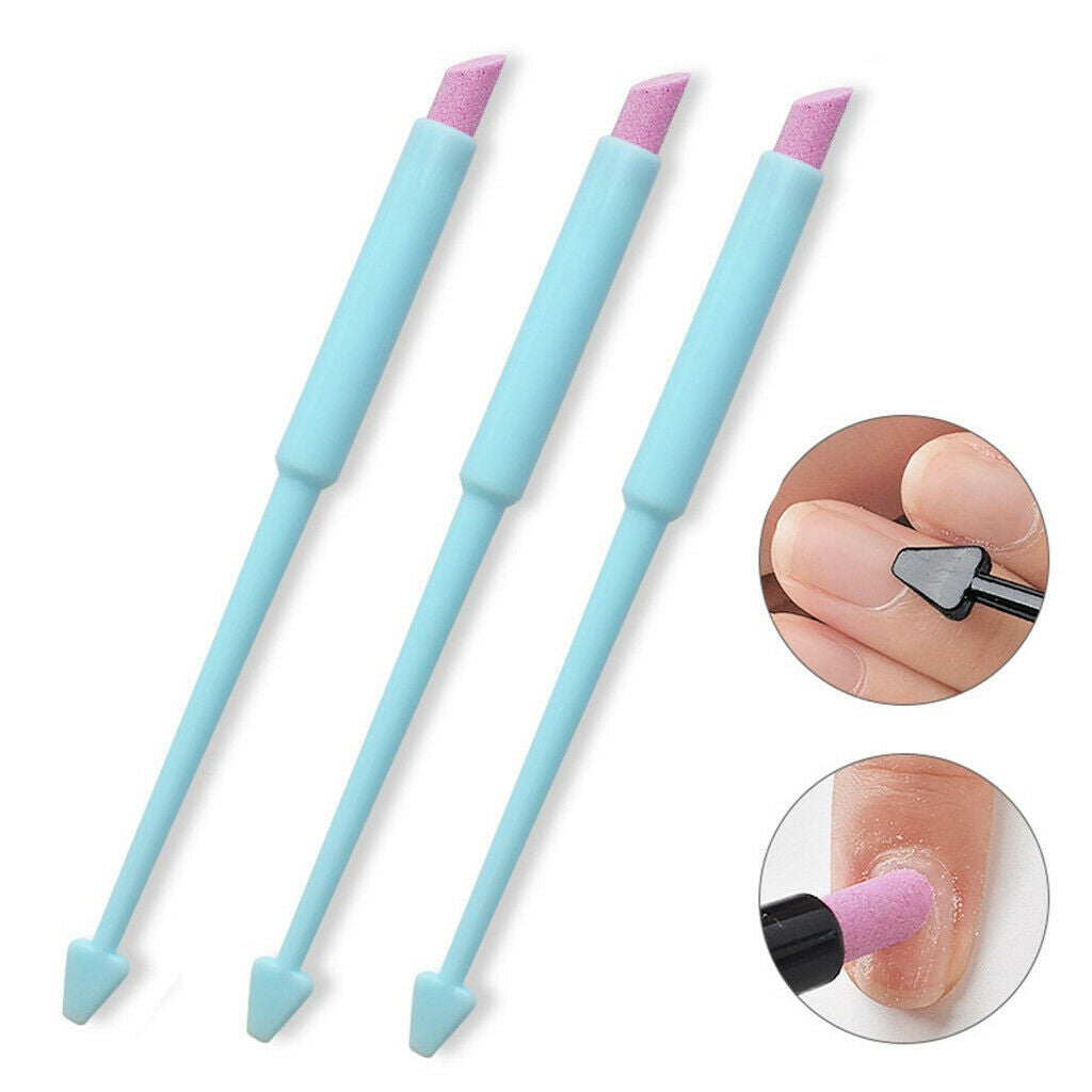 3Pcs Nail Art Tool Exfoliator Pen Cuticle Remover Pusher Trimmer  Light Blue