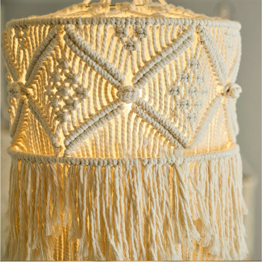 Nordic Woven Lampshade Macrame Tapestry Tassel Boho for Home Room Decors