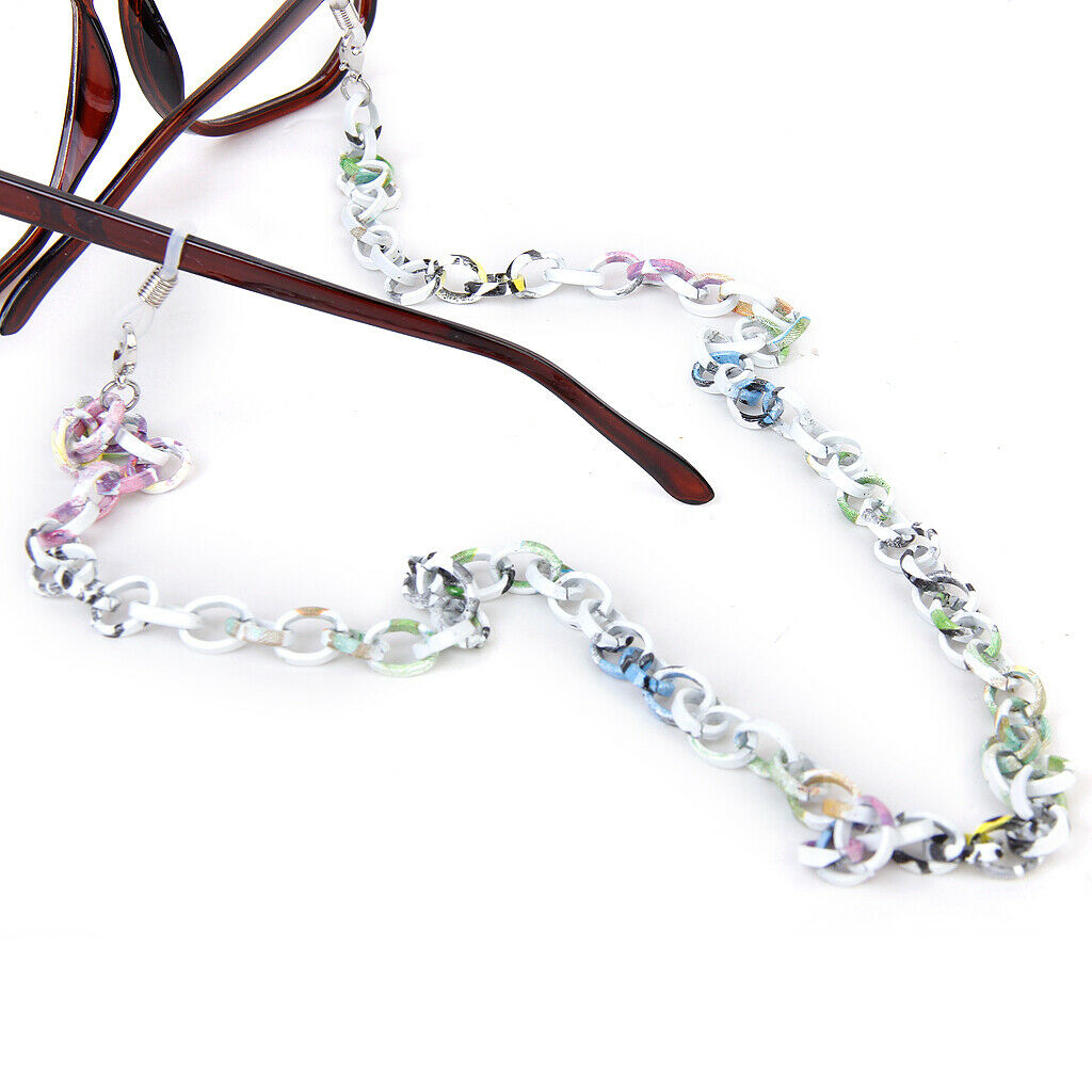 3 x Colorful Aluminum Glass Eyeglass Sunglasses Spectacles Chain Necklace Cord