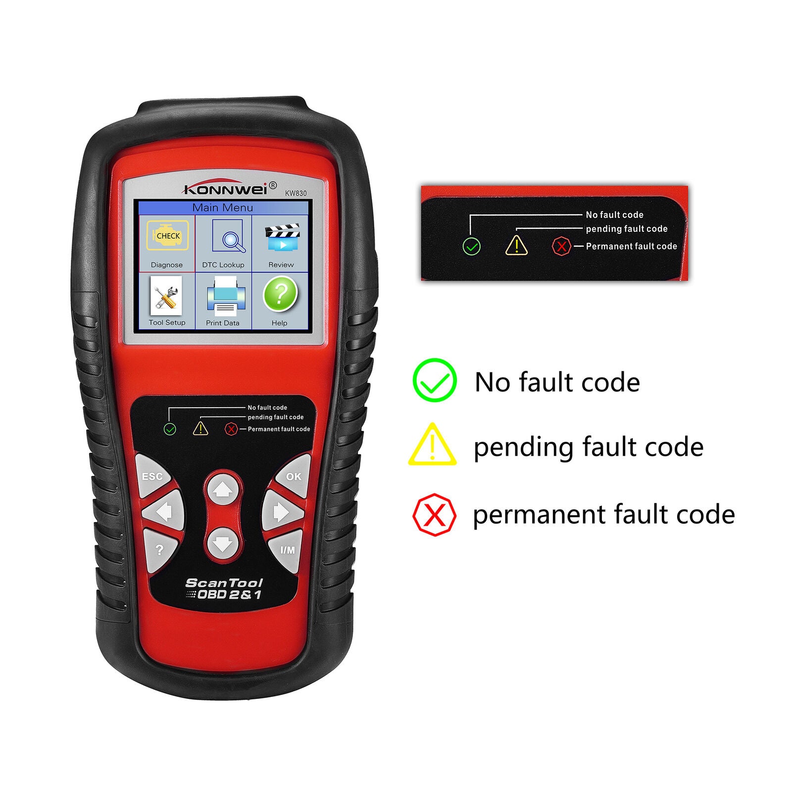 KW830 OBDII OBD2 EOBD Car data Fault Code reader Vehicle Diagnostic Scan Tool