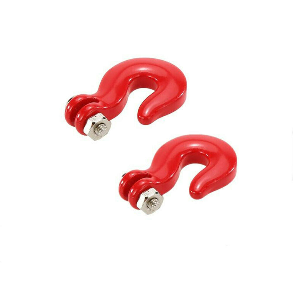 2pcs Metal Tow Hook Tow Pintle Hook Hook Hitch Red For 4WD SCX10 Axial  RC