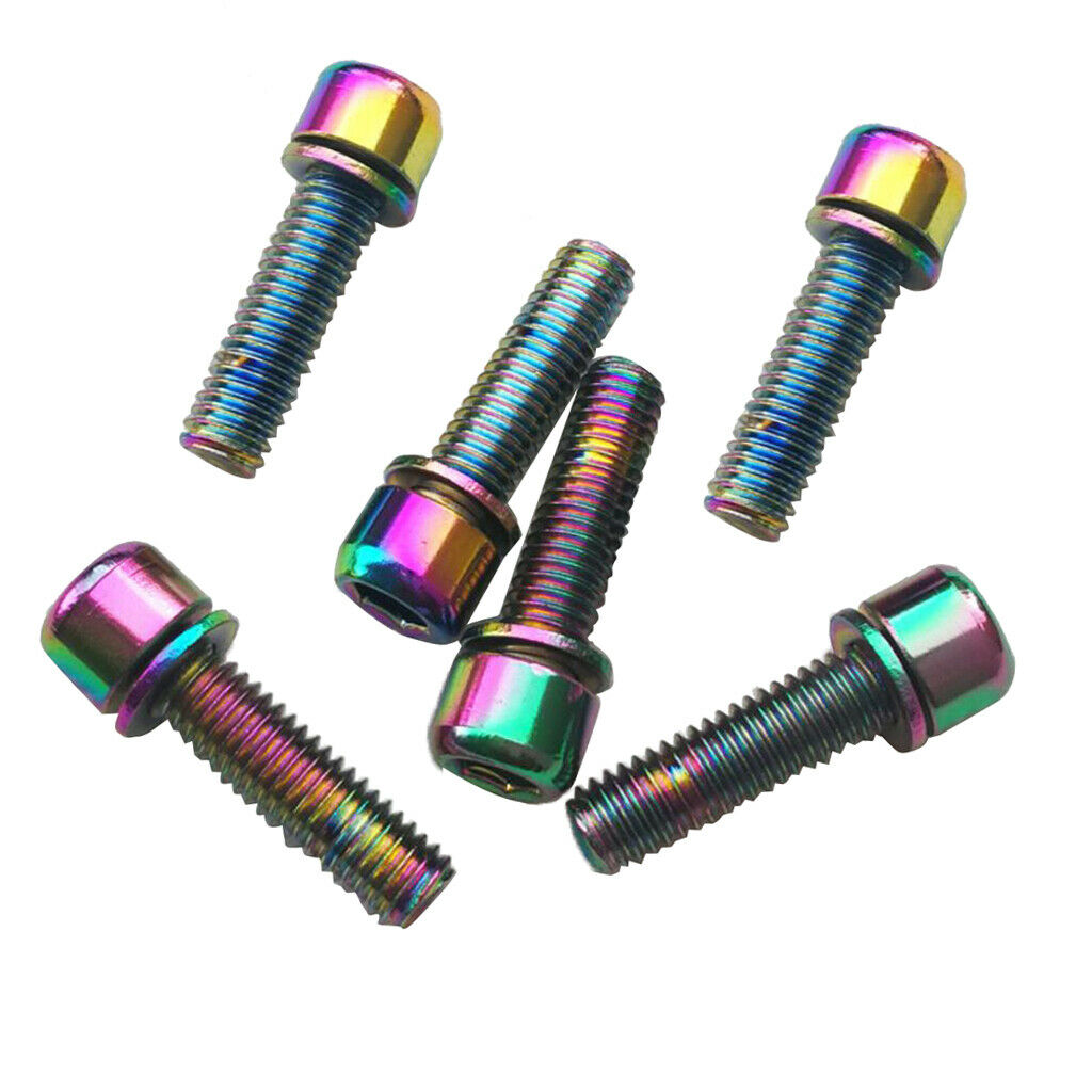 12 Pieces Hex Socket Screws for Handlebar Stem Rear Rack Golden+Colorful