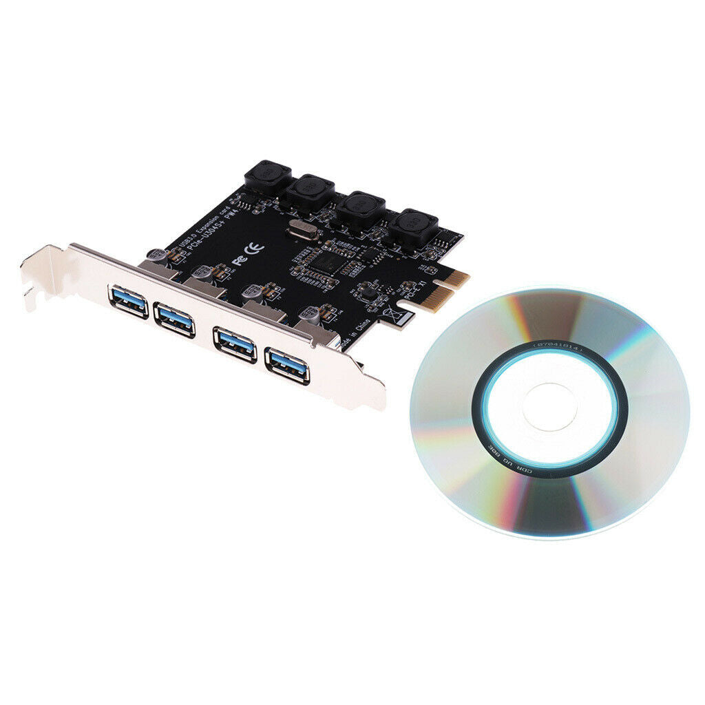 PCI-E PCI Express to 4 Port USB3.0 USB 3.0 Hub Controller-Card Adapter 5Gbps