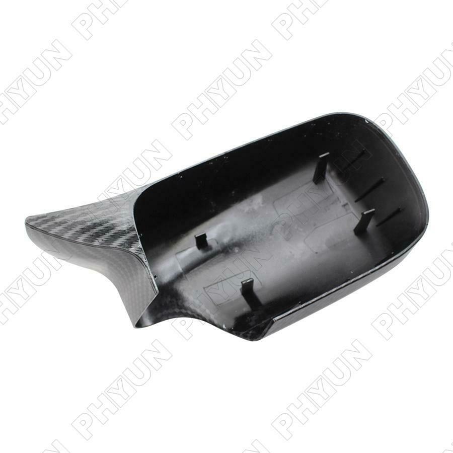Carbon Fiber Look Car Side Mirror Cover Caps For BMW E46 Hatchback Sedan Touring