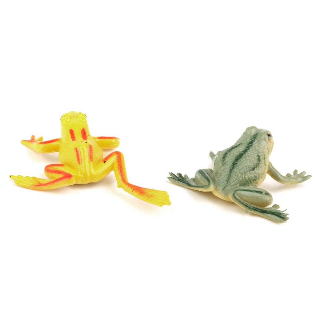 12Pcs Plastic Mini Frog Figures Set Kids Toys Colorful