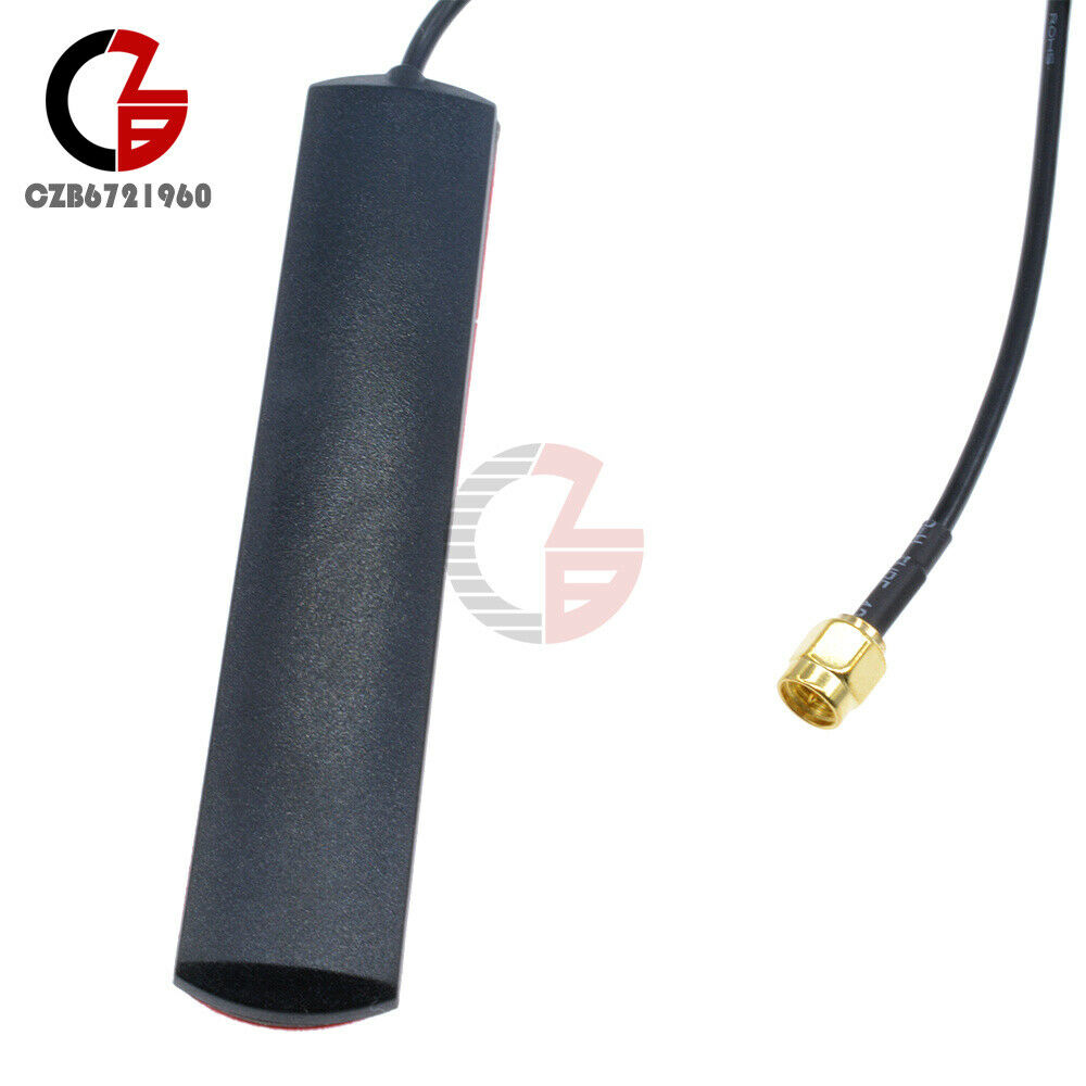 2PCS GSM GPRS Antenna 433 Mhz 2.5dbi Cable 90° SMA Male Universal DAB Patch Aeri