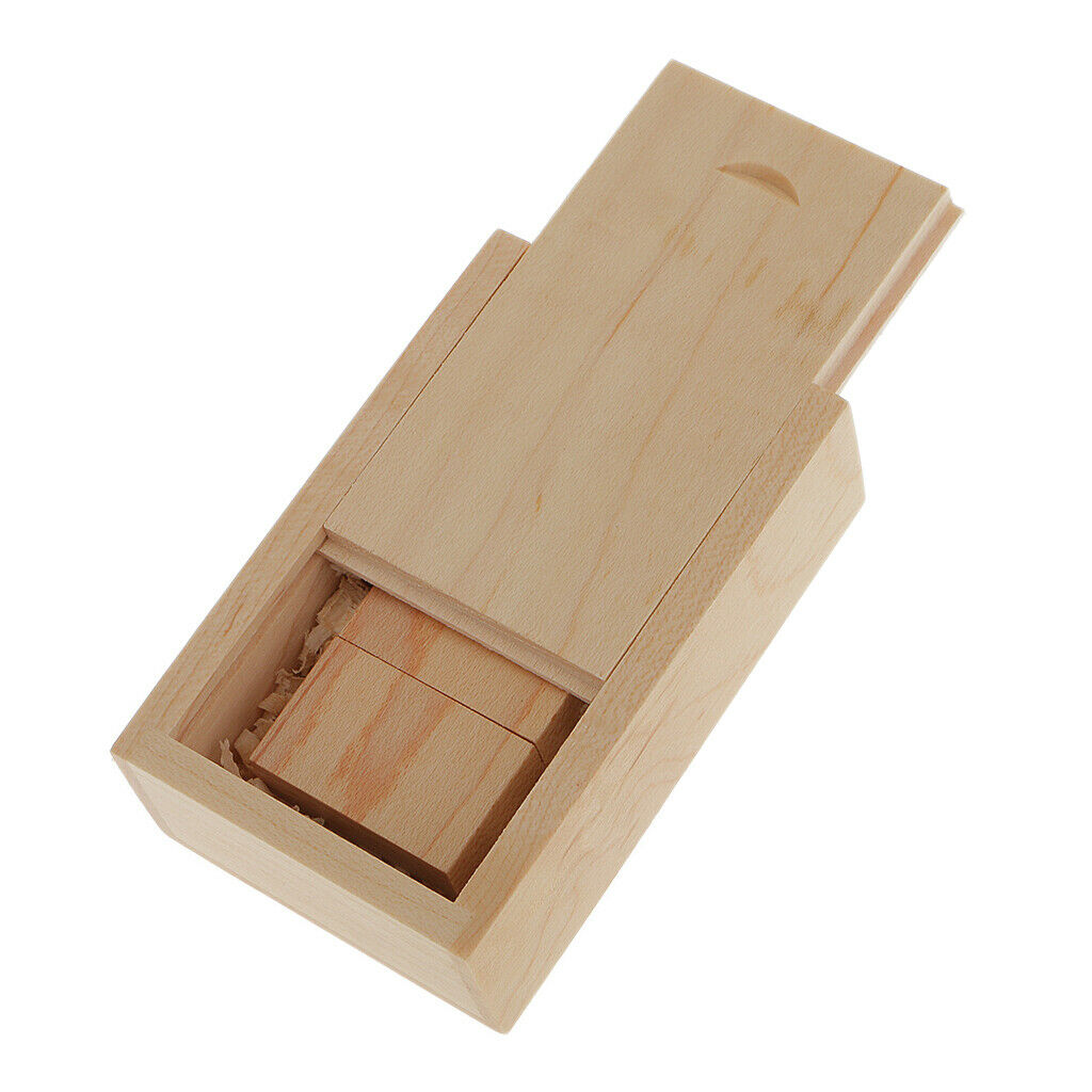 16gb Cuboid Maple Wood USB 2.0 Flash Drive And Wooden Box