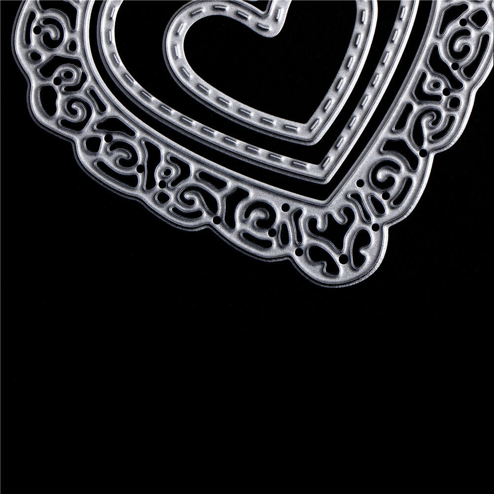 3X hollow love heart Metal Cutting Dies Stencil Scrapbooking paper craft d.l8
