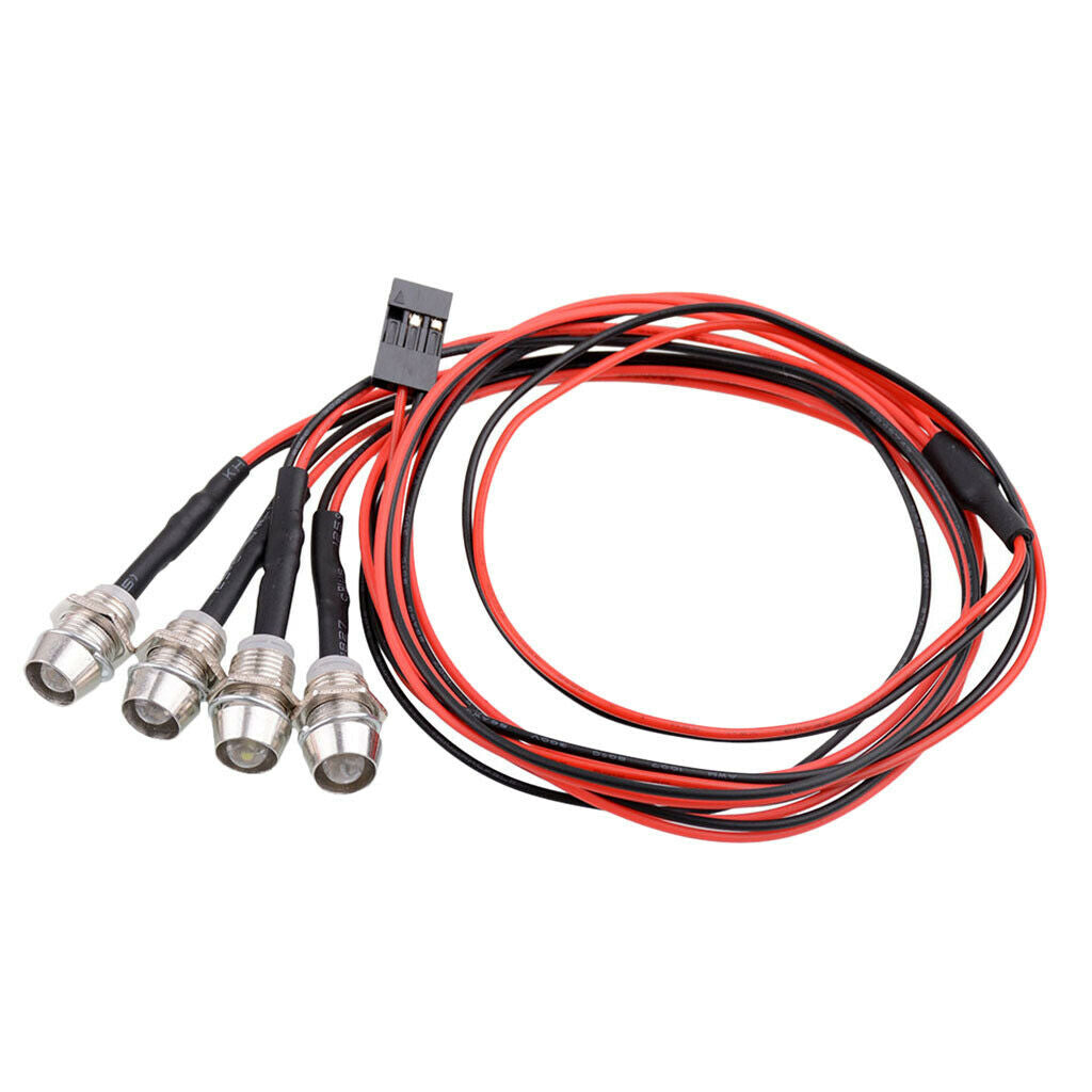 4pcs RC Red LED Lights Headlights Headlights for 1/5 1/8 1/10 1/12 1/16
