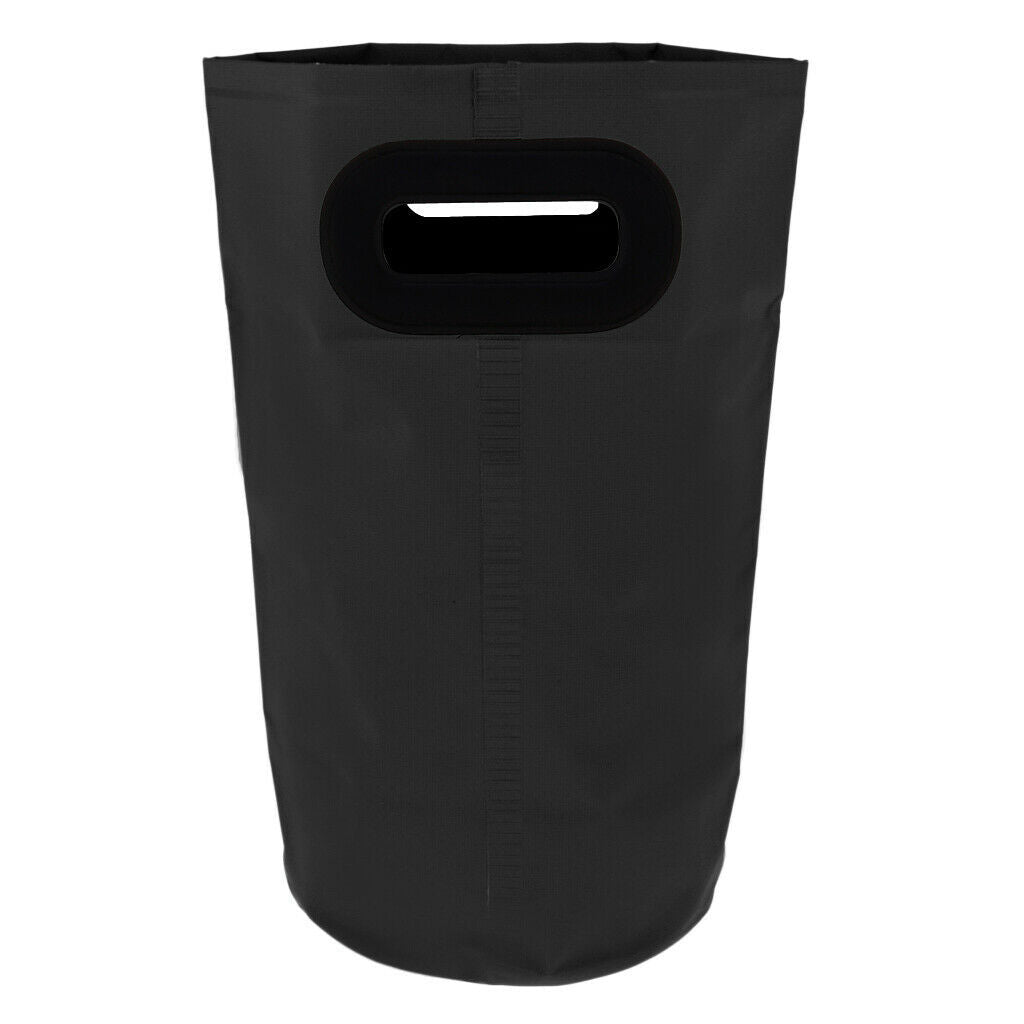 Camping Folding Storage Bucket Outdoor Barrel with Carry Handle Black