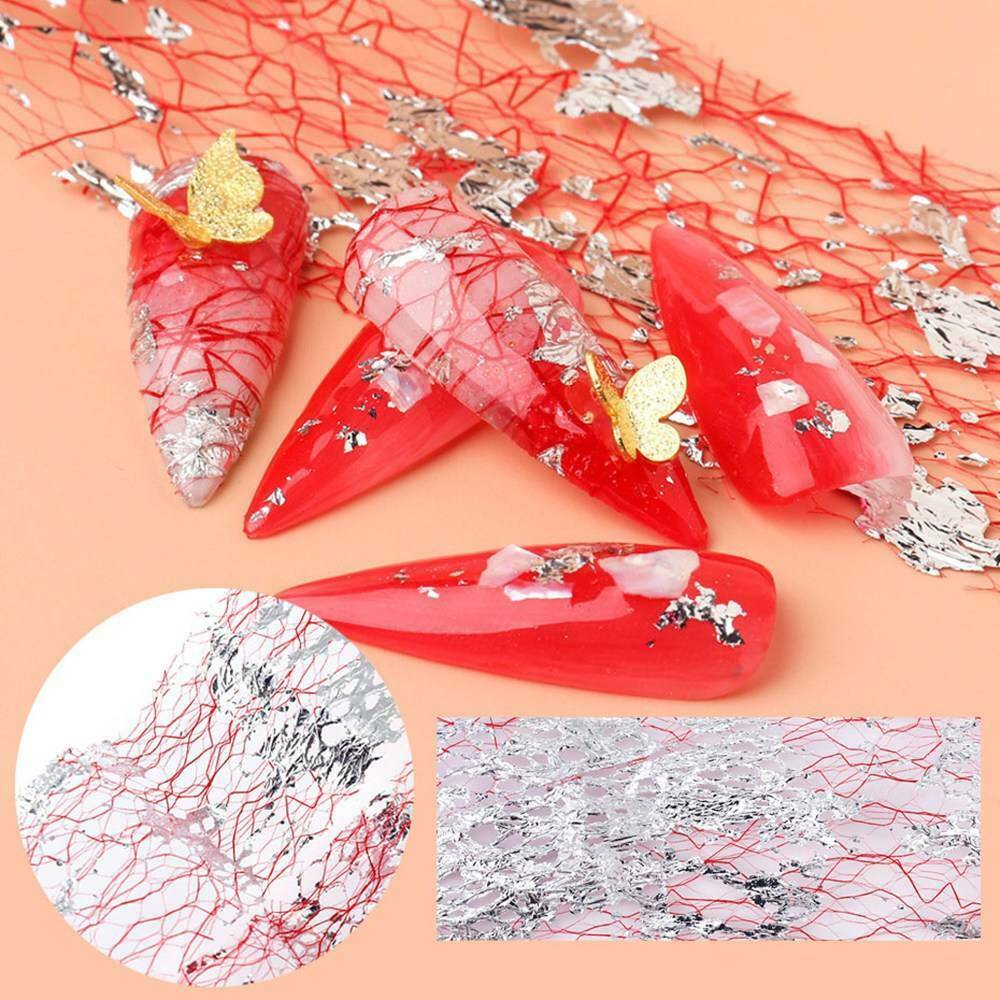 10Roll Silk Nail Art Foil Lace Fragments Glitter Flakes Decor Manicure Decals US