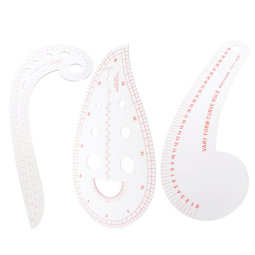 3Pcs/Set Sewing French Curve Measure Rulers For Sewing Dressmaking Tailor