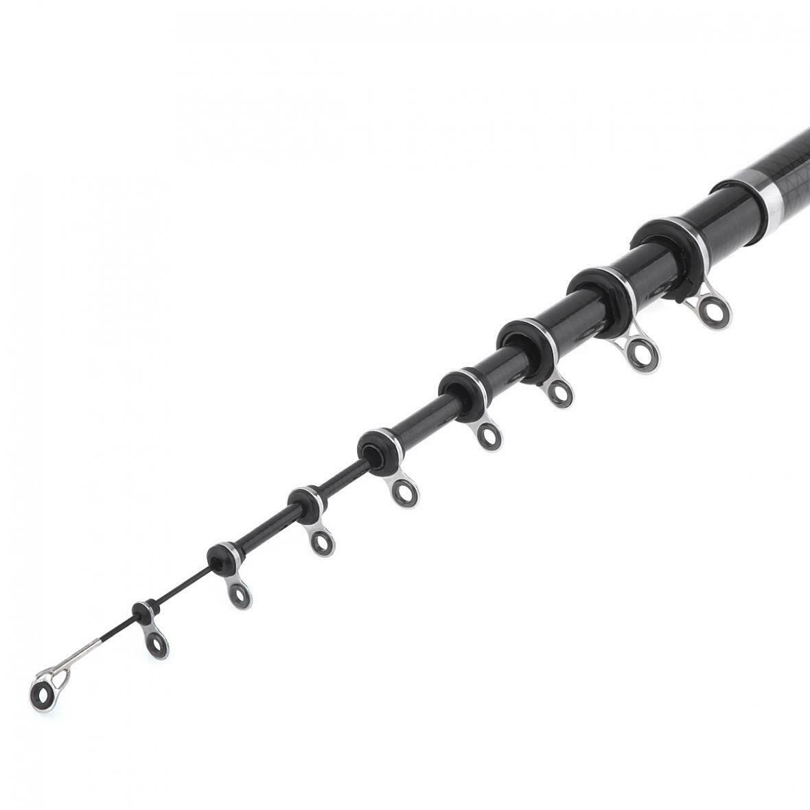 3.6m Black Telescopic Rock Carp Fishing Rod Carbon Fiber Surf Spinning Pole