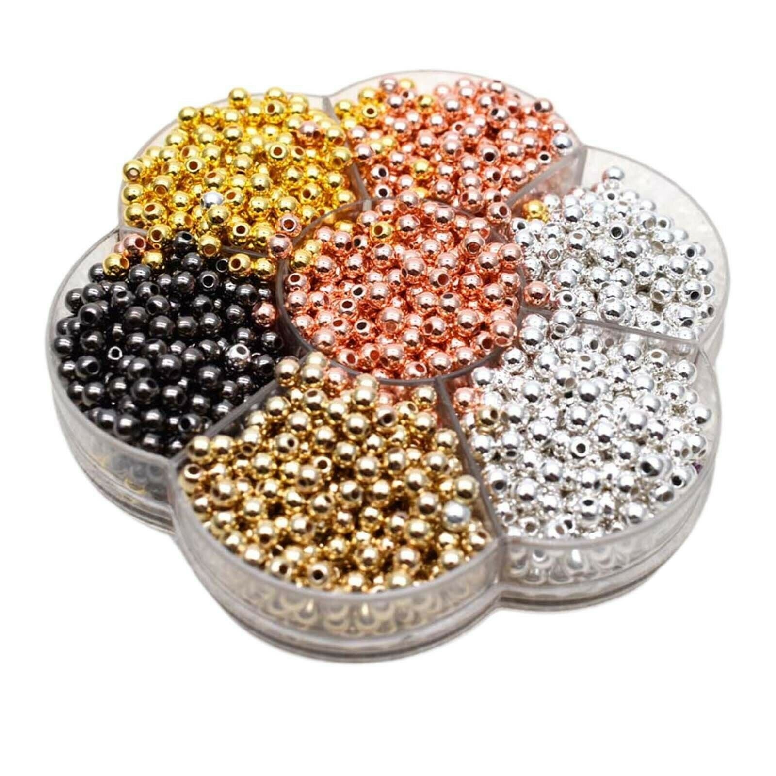 1400 Pieces Loose Beads 4mm DIY Bracelet Necklace Jewelry Making Girls