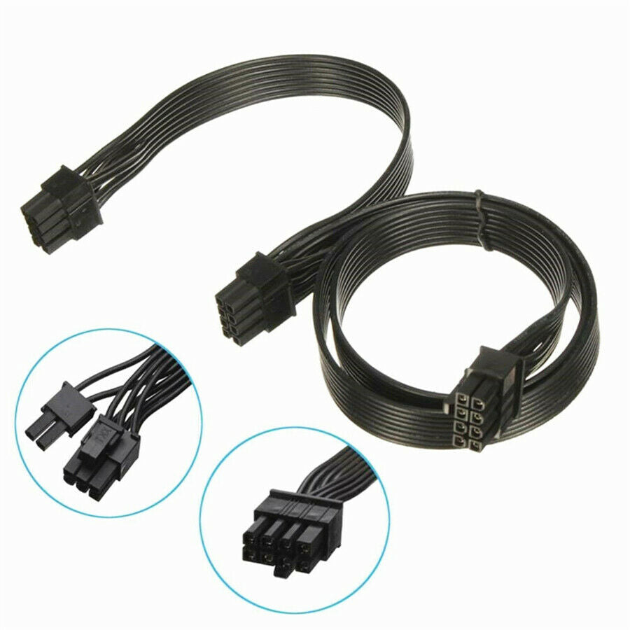 2Pcs PCI-e 8 Pin to DUAL 8 Pin Cable for CORSAIR AX Series Modular Power Supply