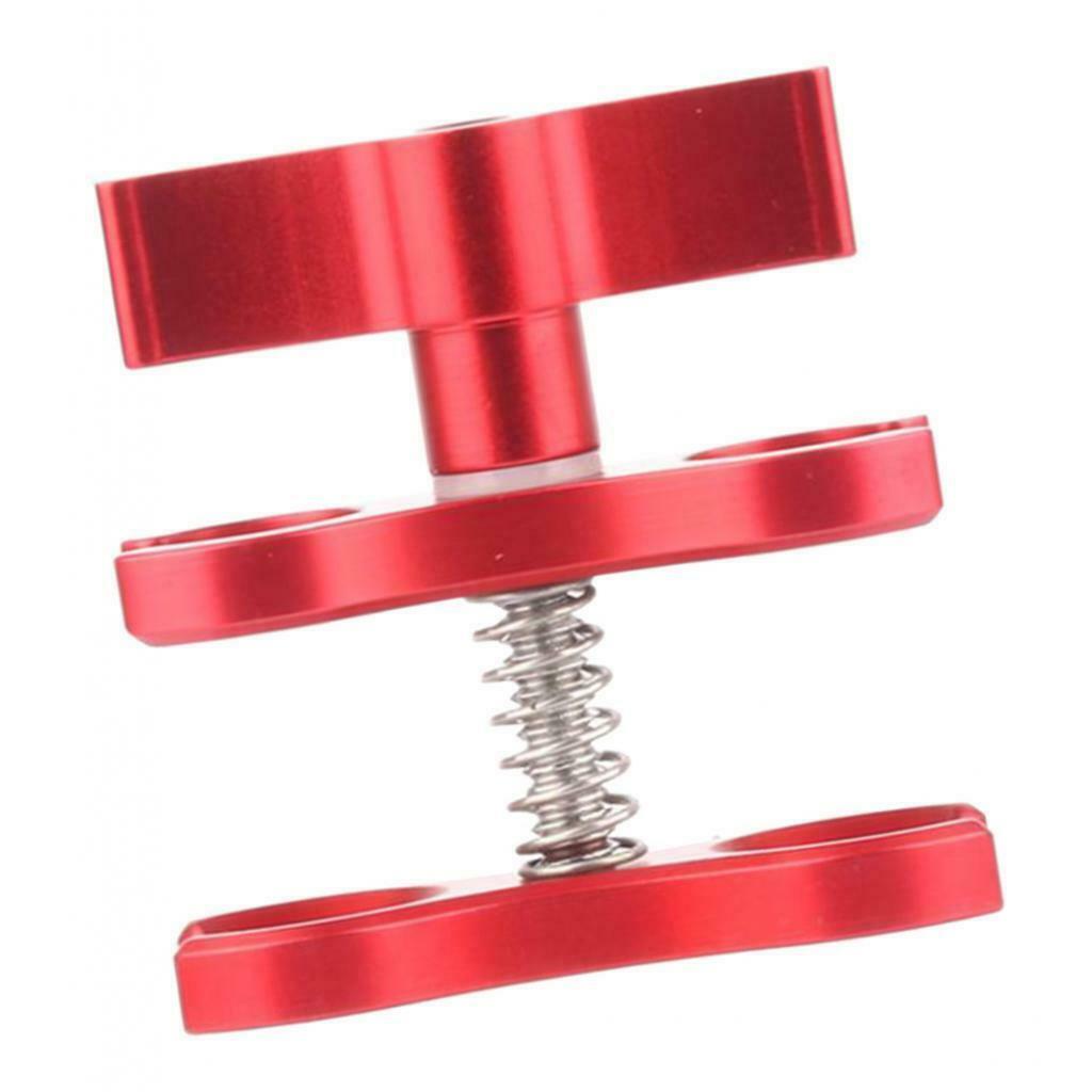 Aluminum Alloy Double Holes Diving Butterfly Ball Clamp Light Arm Clip Red