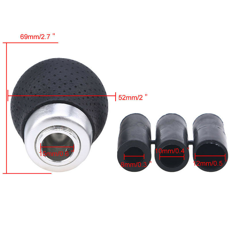 Universal Black Leather Car 5-Speed Gear Shift Knob Stick Manual Shifter Lever