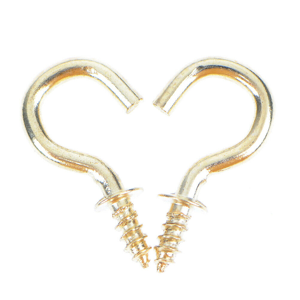 20Pcs 1/2 Inches brass plated cup hooks coat peg hanger high quali.l8