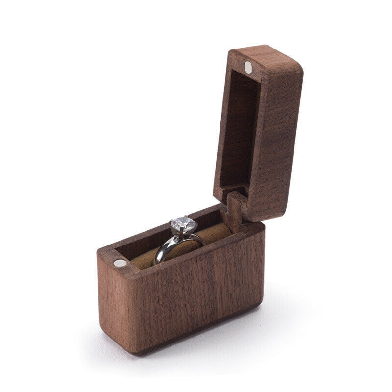 Proposal Ring Box Single Ring Storage Box Wedding Jewelry Box Retro Portable HN