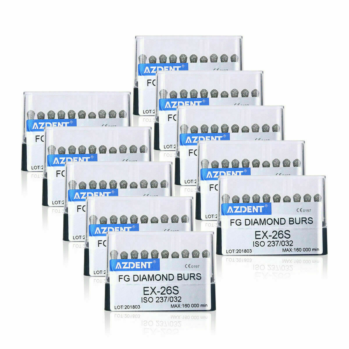 20Box  Dental EX-26S Lingual fossa & Cavity occlusion Preparation Diamond Burs