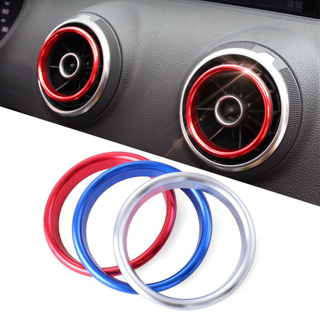 4 Pieces Air Vent Outlet Ring Cover Trim Fit for Audi A3 13-16 Golden