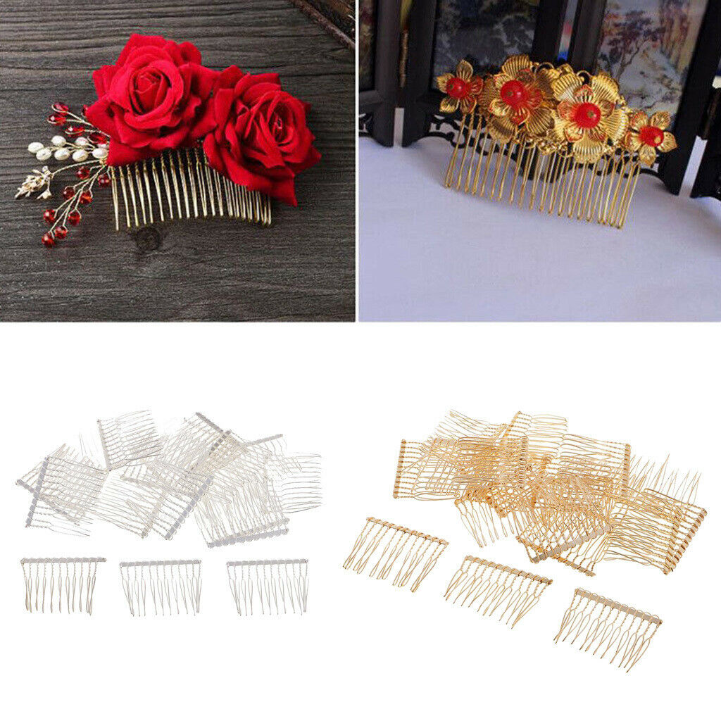 20pcs Metal Side Combs Hairpin for Ponytail Holder Hairpin Jewelry Golden