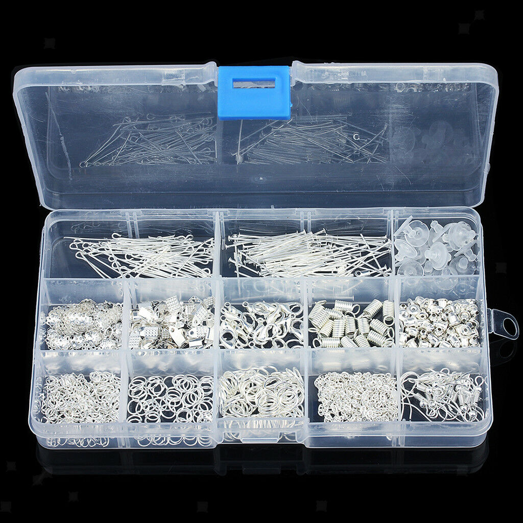 Jewelry Findings 580pcs Jewelry Making Starter Kit Earring Craft DIY Sliver