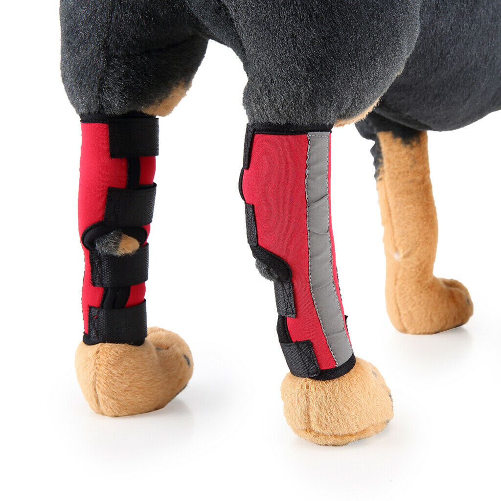 Pet Knee Pads Pet Leg Socks Pet Dog Puppy Protective Joints Protector Red S