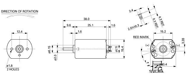 130 DC 3-7.2V 2mm Diameter Drive Shaft 13000-19000RPM Car Vehicle Geared Motor