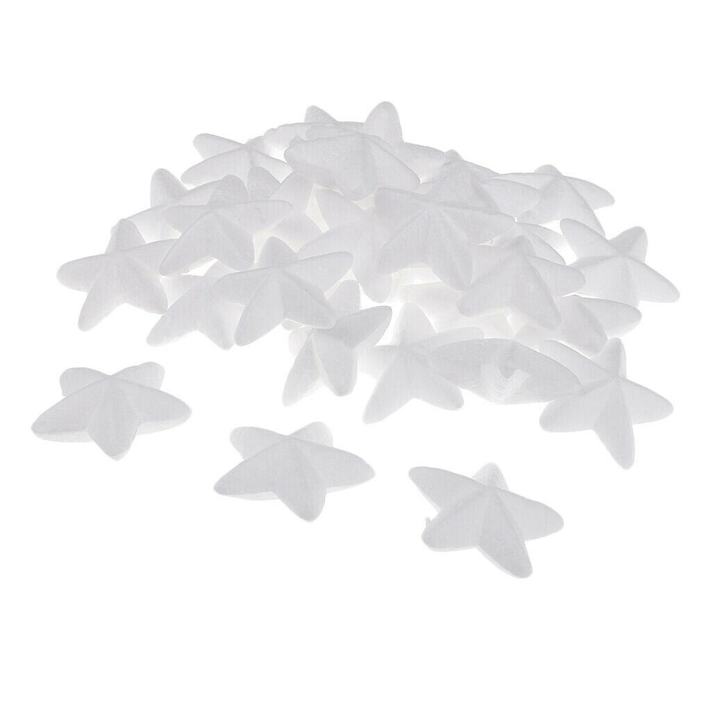 30x Christmas Star Styrofoam Foam Material For Kids Children Modeling Craft